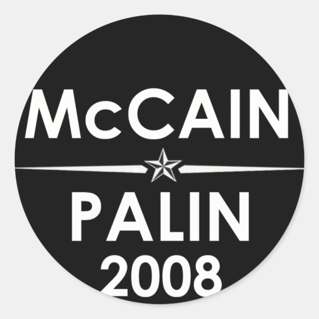 Rond McCain - Sticker Palin 2008 (Devant)