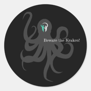 Rond Méfiez-vous du Sticker Kraken