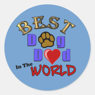 Rond Meilleur chien papa dans le monde Sticker