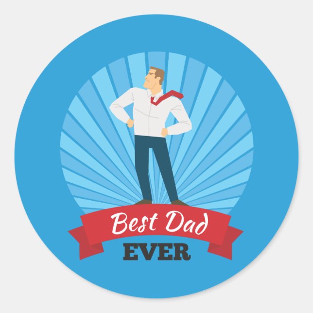 Rond Meilleur papa Joyeux Fête des pères | Sticker (Devant)