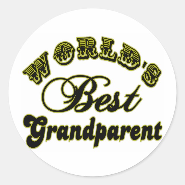 Rond Meilleur Sticker grand-parent au monde (Devant)