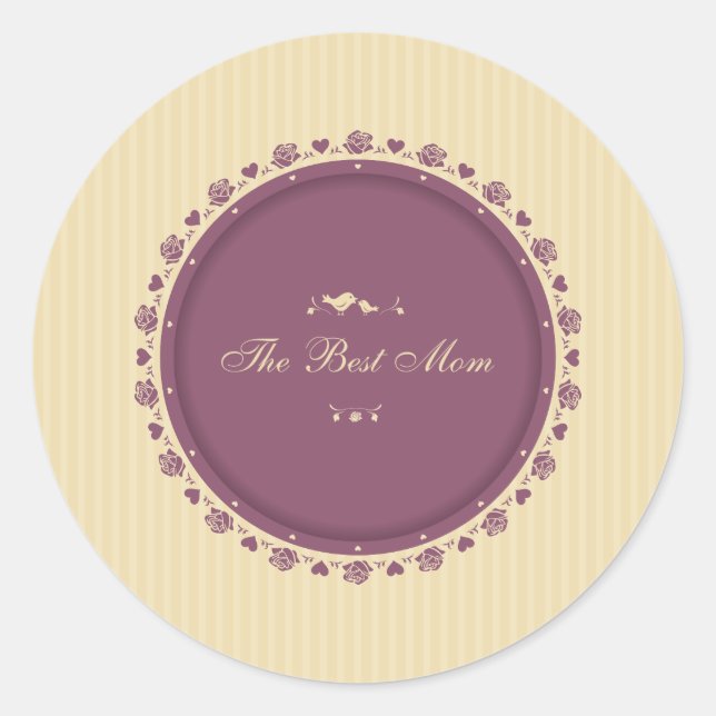 Rond Meilleure Maman Fête Vintage des mères | Sticker (Devant)