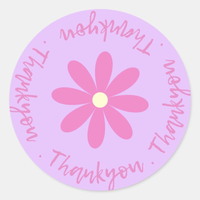 Rond Merci Avec Sticker Flower (Devant)