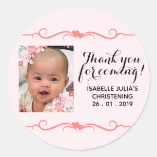 Rond Merci Élégant POUR VENIR ! Sticker Christening
