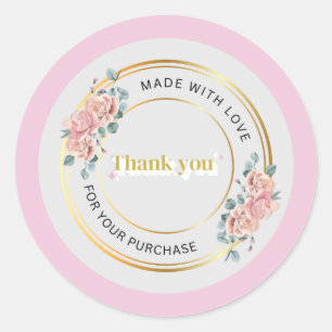 Rond Merci floral pour votre cycle d'achat - Sticker