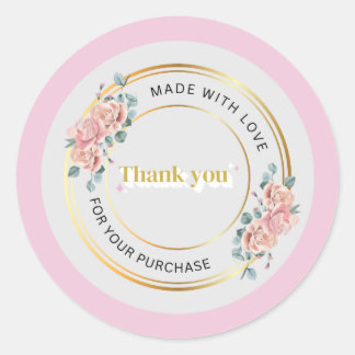 Rond Merci floral pour votre cycle d'achat - Sticker