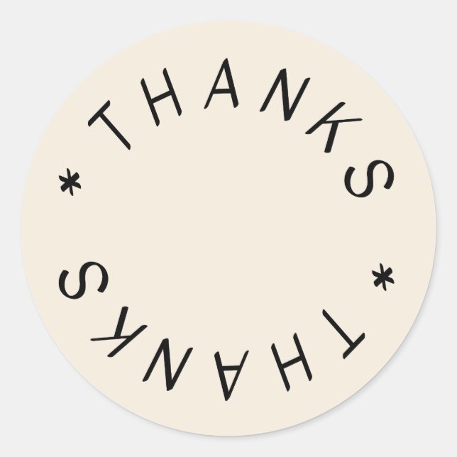Rond Merci Hand Drake Simple Design Merci Sticker (Devant)