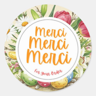 Rond Merci Merci Sticker Merci Floral