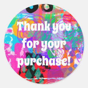 Rond Merci multimédia mixte pour votre Sticker d'achat