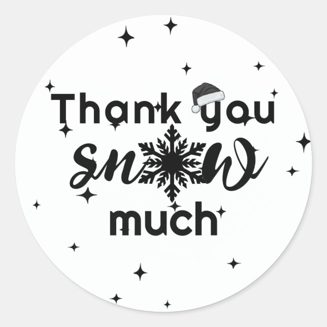 Rond Merci neige beaucoup d'entreprise de Noël Sticker (Devant)
