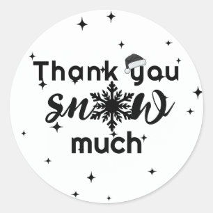 Rond Merci neige beaucoup d'entreprise de Noël Sticker