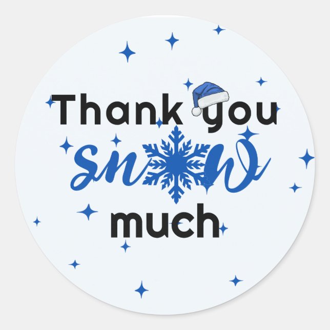 Rond Merci neige beaucoup d'entreprise de Noël Sticker (Devant)