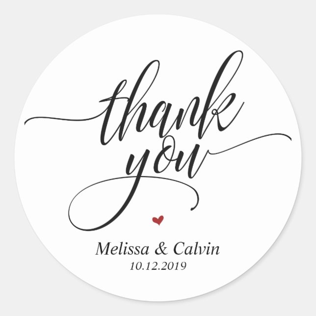 Rond Merci pour célébrer avec nous Sticker Mariage (Devant)