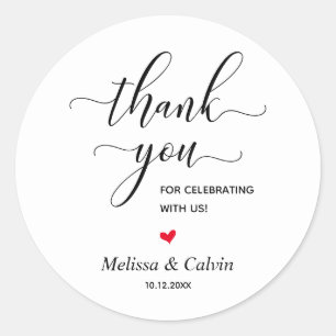 Rond Merci pour célébrer avec nous Sticker Mariage