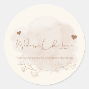 Rond Merci pour soutenir mon Sticker pour petites entre