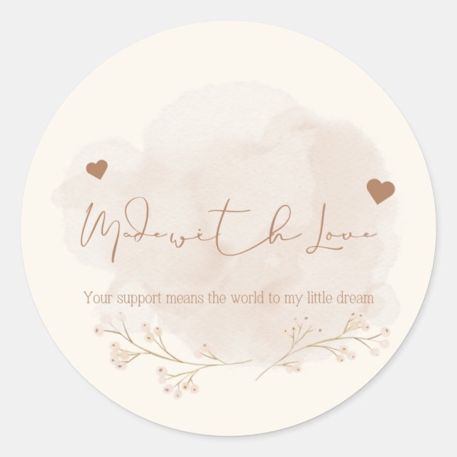 Rond Merci pour soutenir mon Sticker pour petites entre (Devant)