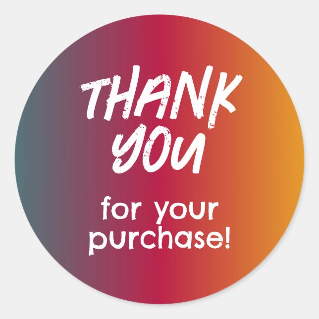 Rond Merci pour votre achat Sticker Sunset Ombre (Devant)