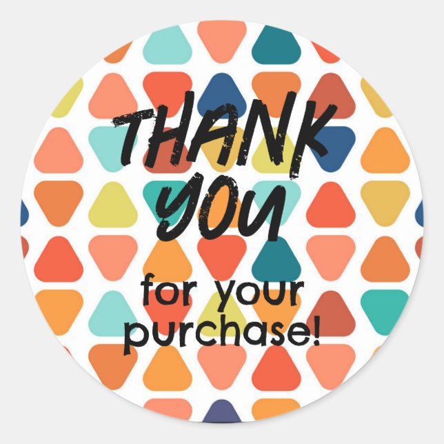 Rond Merci pour votre achat Sticker Triangle Color (Devant)