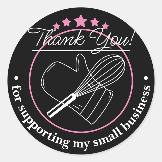 Rond Merci Pour Votre Entreprise Sticker Gris (Devant)