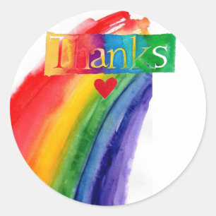 Rond merci rainbow sticker
