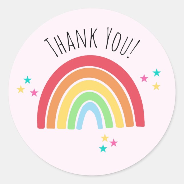 Rond Merci Sticker Arc-en-ciel (Devant)