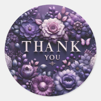 Rond Merci" Sticker - Conception Florale Violet