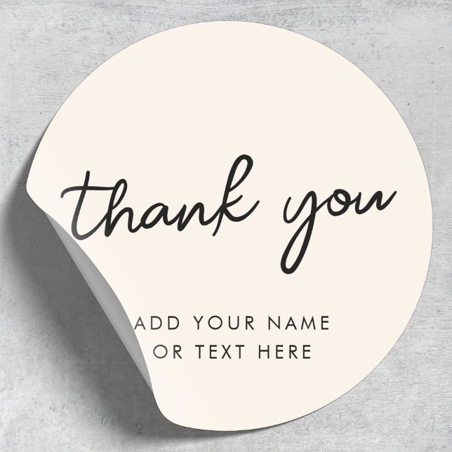Rond Merci Sticker | Minimal Neutre Crème (Créateur téléchargé)