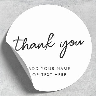 Rond Merci Sticker   Typographie minimale Blanc