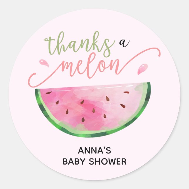 Rond Merci un Melon Watermelon merci sticker (Devant)