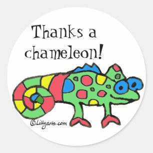 Rond Merci un Sticker Chameleon
