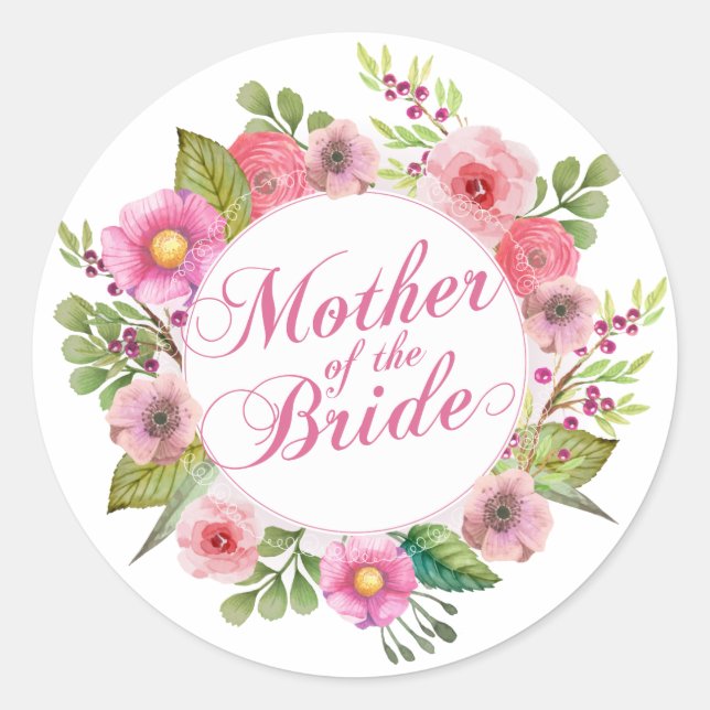 Rond Mère de la mariée Mariage élégant | Sticker (Devant)