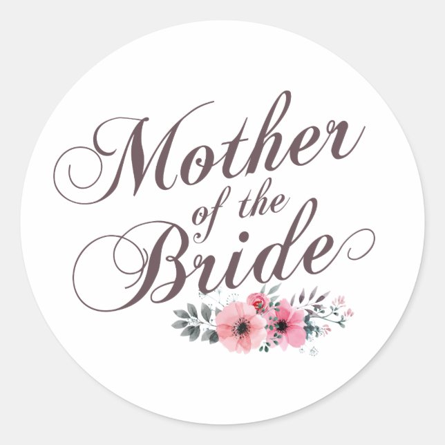 Rond Mère de la mariée Mariage élégant | Sticker (Devant)