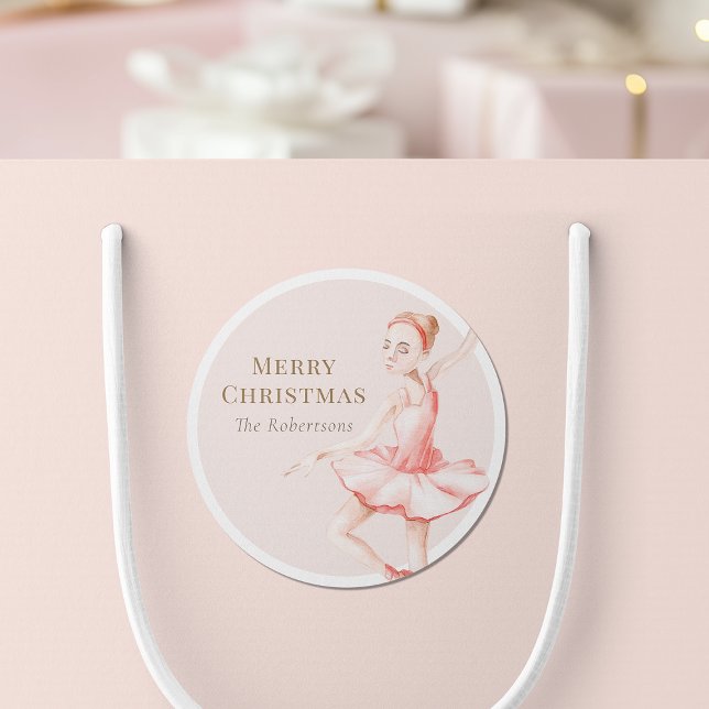 Rond Merry Christmas Ballerina Sticker (Créateur téléchargé)