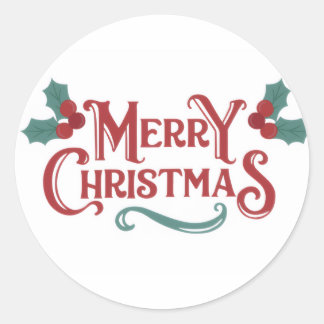 Rond Merry Christmas Sticker Set