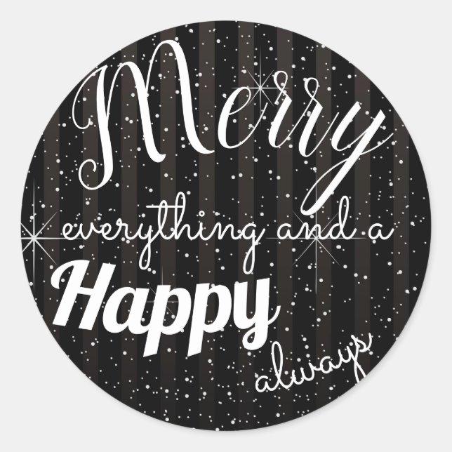 Rond Merry Happy - Sticker Cercle (Devant)