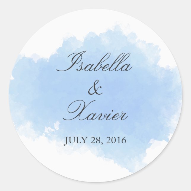 Rond Métrage bleu | Sticker Favor de mariage (Devant)