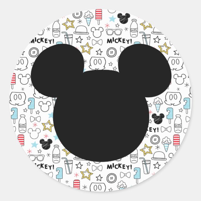 Rond Mickey Mouse Fun Birthday  Round sticker (Devant)