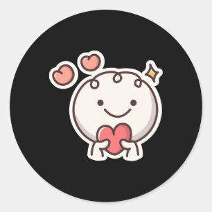 Rond Mignonne Black Theam Recevoir Sticker d'amour