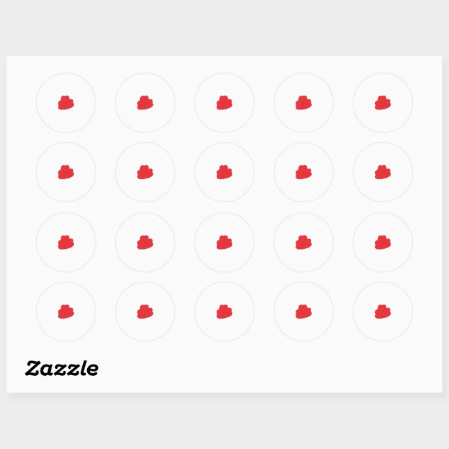 Rond Milano Red, Rose Coeur Madder Design Sticker (Feuille)