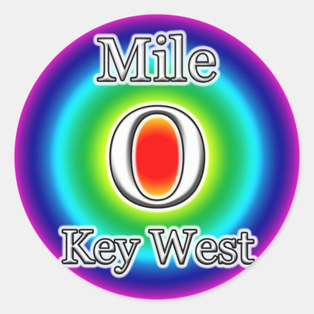 ROND MILE 0 KEY WEST FLORIDA RAINBOW STICKER ZÉRO (Devant)