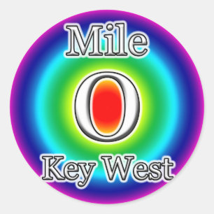 ROND MILE 0 KEY WEST FLORIDA RAINBOW STICKER ZÉRO