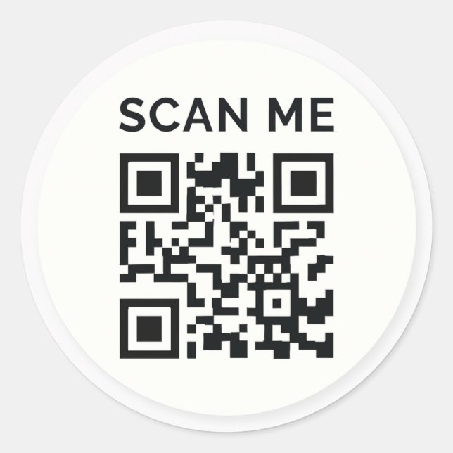 Rond Minimal scan me QR code sticker (Devant)