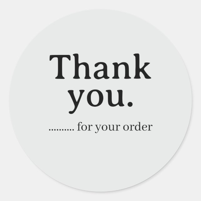 Rond Minimalist Business Thank You Sticker (Devant)