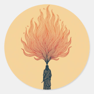Rond Minimalist Moses and the Burning Bush Sticker