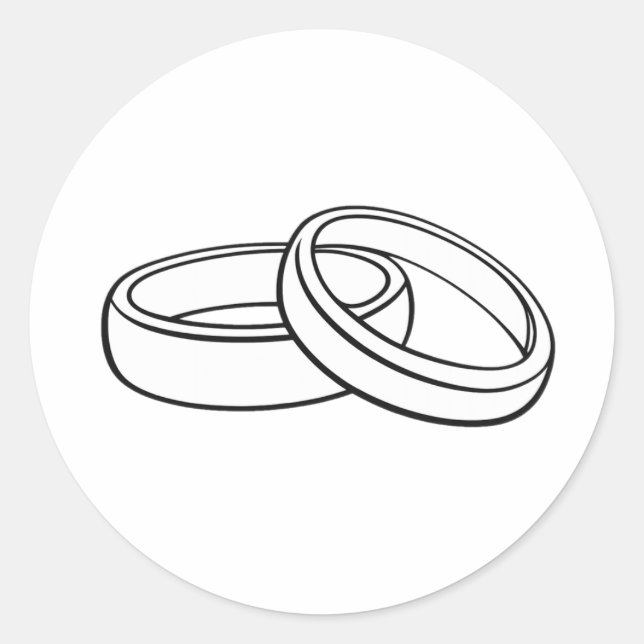Rond Minimalist Wedding Envelope Seal Sticker | Elegant (Devant)