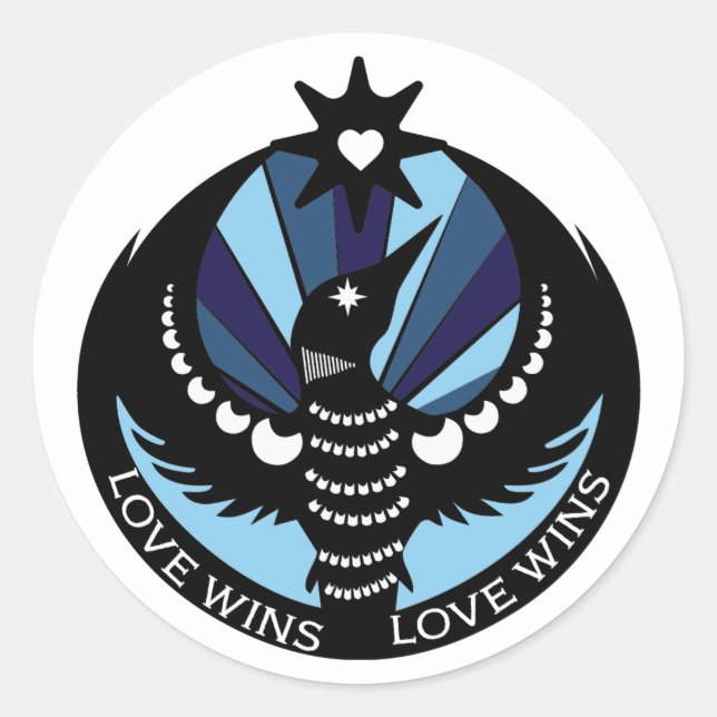 Rond Minnesota Loon Resistance Design Love Wins Sticker (Devant)