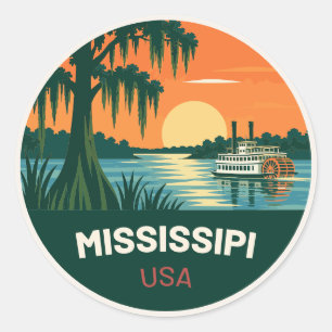 Rond Mississipi USA – Vintage Travel Sticker