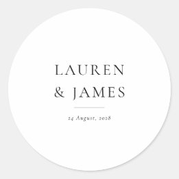Rond Modern Classic Couple Wedding Favor Sticker
