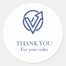 Modern Minimalist White Business Thank You Sticker