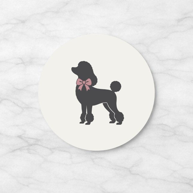 Rond Modern Neutral Poodle Seal Sticker (Créateur téléchargé)